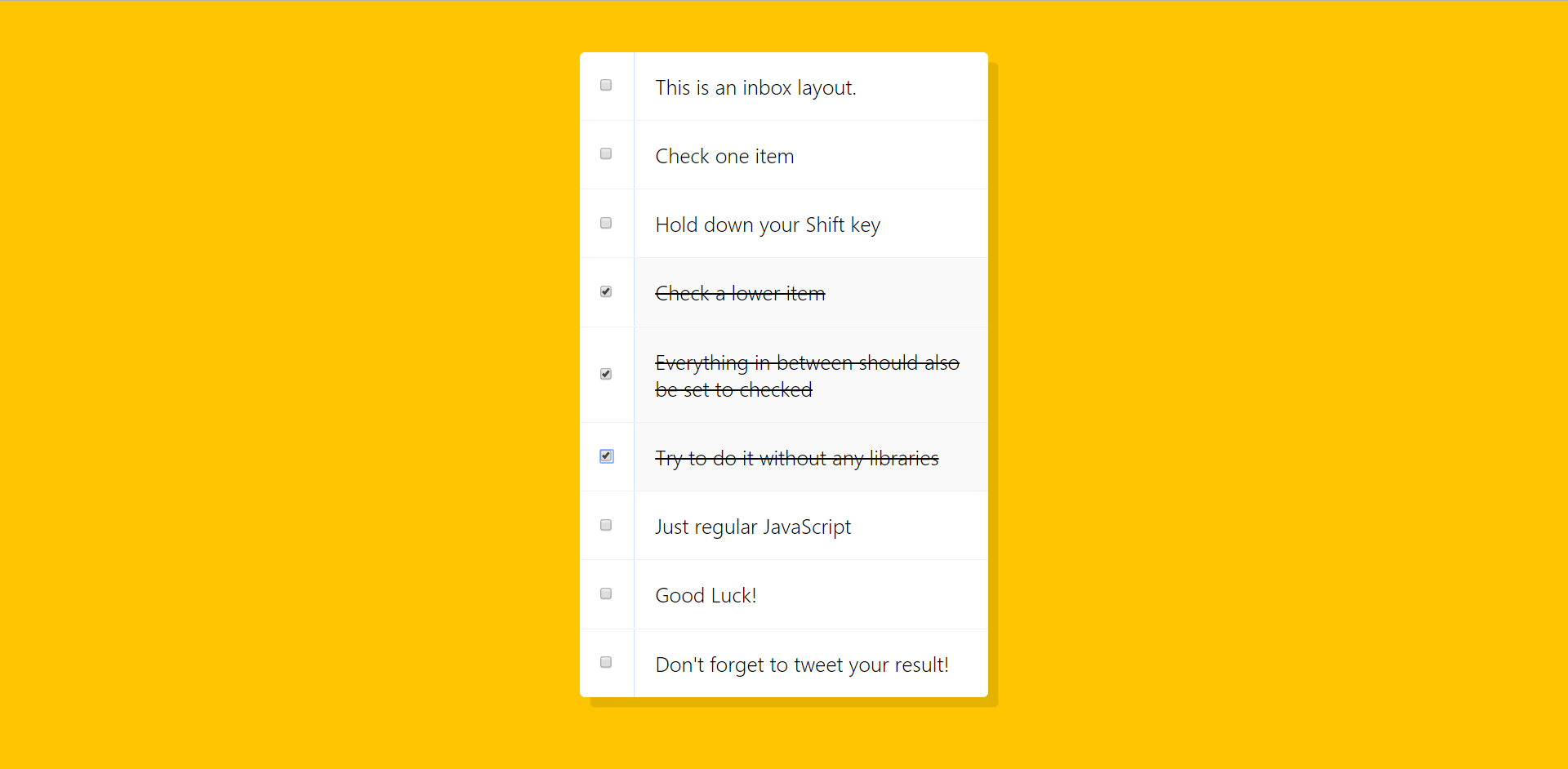 Hold Shift and Check Checkboxes