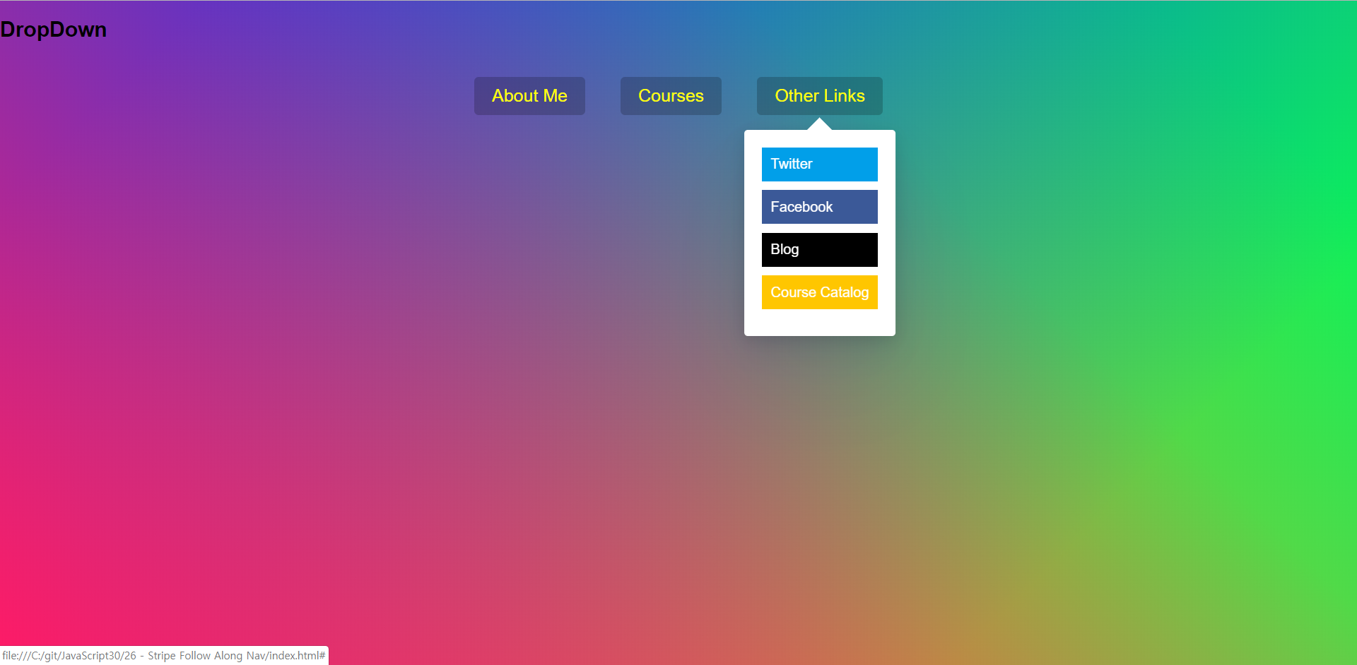 Stripe Follow Along Nav